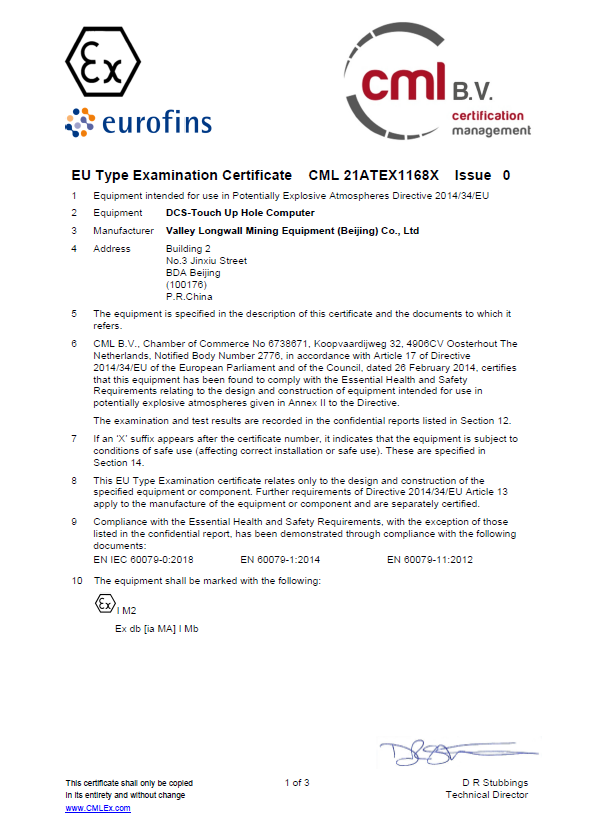 EU Type Examination Certificate